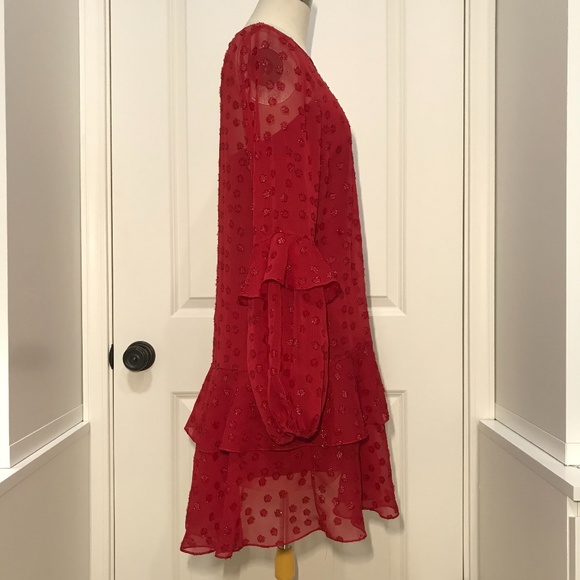 BCBG Metallic chiffon Mini dress SZ2-4 Holiday - Picture 4 of 7